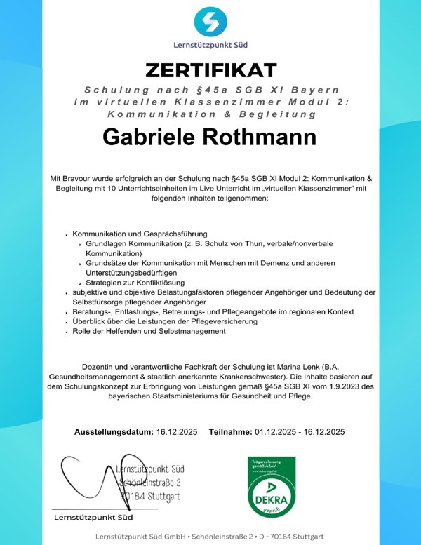 Kommunikation & Begleitung – Originalnachweis