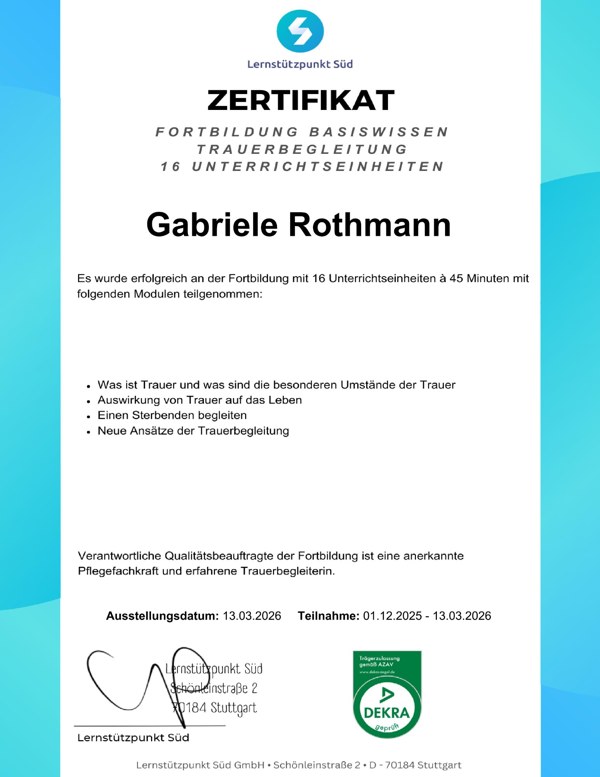 Basiswissen Trauerbegleitung – Originalnachweis